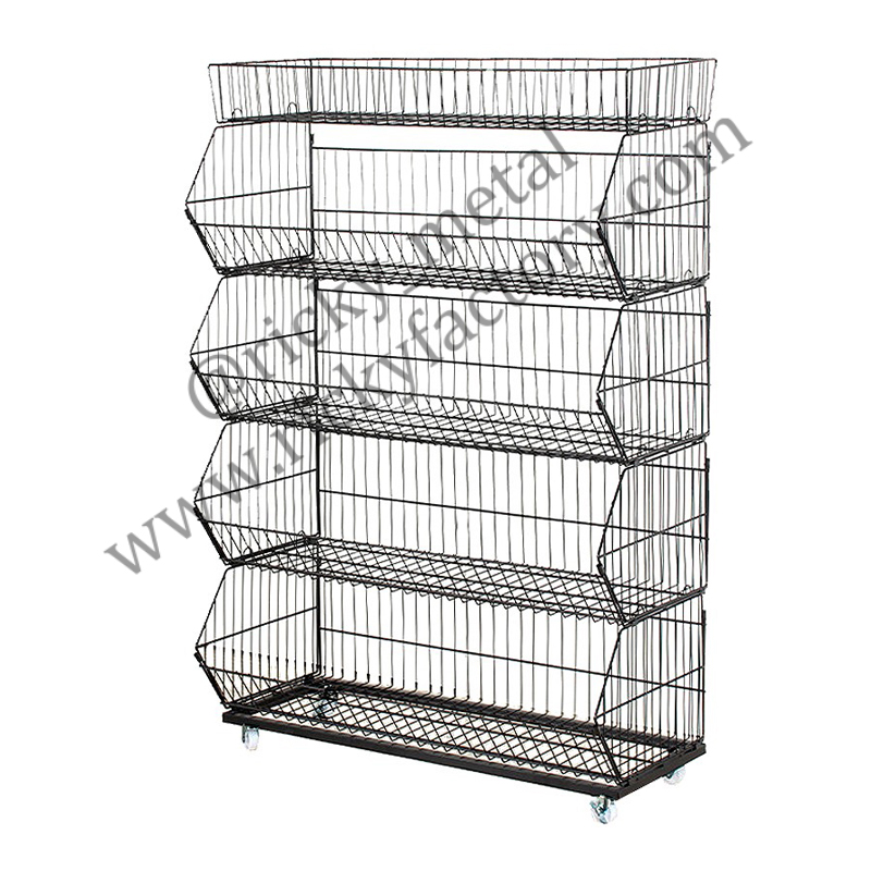 600mm 600 slanted basket supermarket shelves